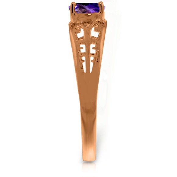 GOLD FILIGREE RING WITH NATURAL AMETHYST - Picture 5 of 7